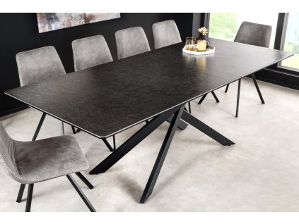 Designový jídelní stůl Alli 160-200cm antracit mramor