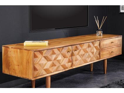 Designový dřevěný TV stolek Anne 145cm akácie honey