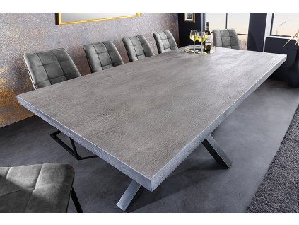 Moderní jídelní stůl Galileo Grey 200cm 50mm mango masiv