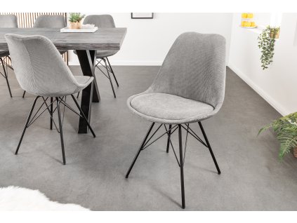 Designová jídelní židle Scandinavia šedá manšestr
