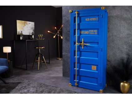 Stylová barová skříň Container 180cm modrá