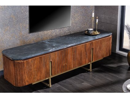 Luxusní televizní stolek Marble Carltone 160cm s mramorovou deskou