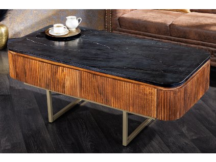 Luxusní konferenční stolek Marble Carltone 110cm s mramorovou deskou
