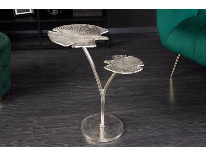 Designový příruční stolek leafs Ginkgo 56cm stříbrný