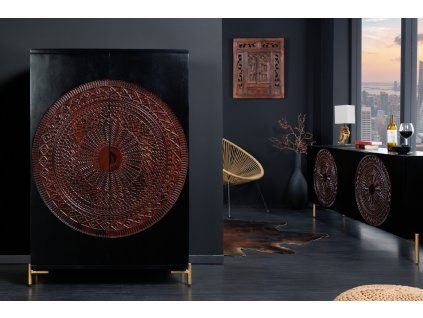 Orientální skříň mandala mango kov