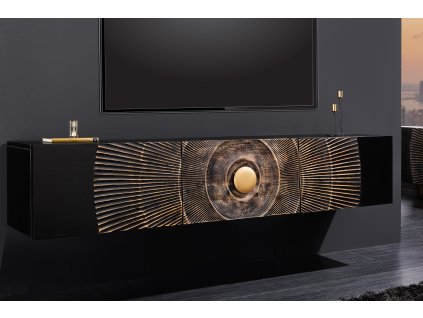 Orientální TV stolek Golden Sunset 160cm černý závěsný