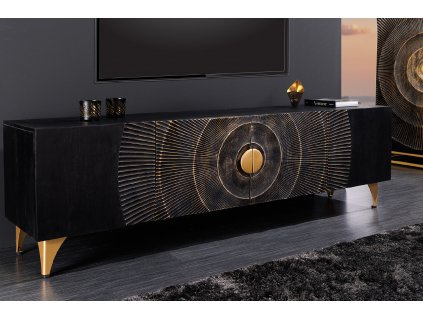 Orientální TV stolek Golden Sunset 180cm černý mango