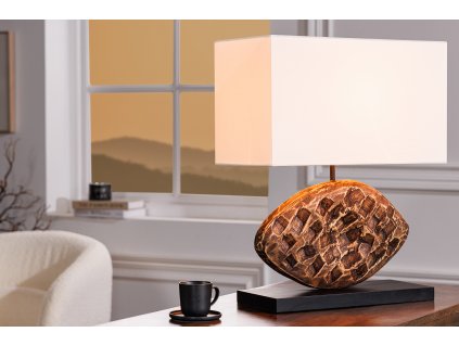 Stylová stolní lampa Reef 50cm akácie