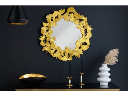 Designové nástěnné zrcadlo Ginkgo 70cm zlaté
