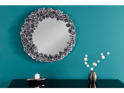 Designové kulaté zrcadlo Roses 60cm stříbrné