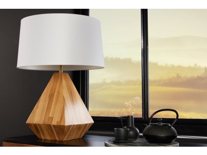 Moderní stolní lampa Diamond 60cm teak