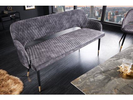 Designová čalouněná lavice Patty 160cm šedý samet