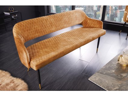 Designová čalouněná lavice Patty 160cm žlutá samet