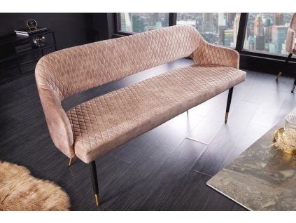 Designová čalouněná lavice Patty 160cm greige samet