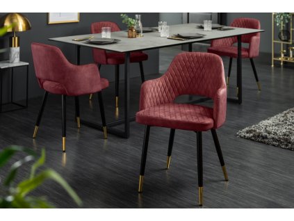 Designová jídelní židle Patty samet červená