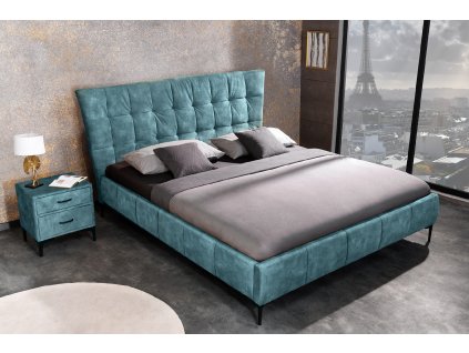 Designová manželská postel Boutique 160cm modrá