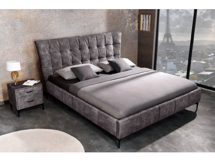 Designová manželská postel Boutique 180cm šedá
