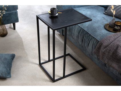 Příruční stolek Europe Slim 45 cm černý kov