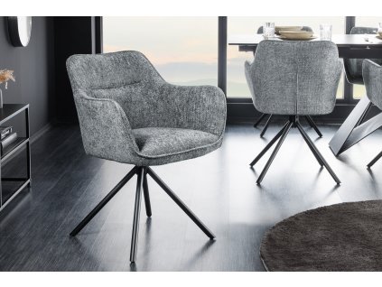 Designová otočná židle Verona II s područkami šedá