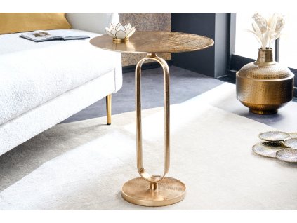 Stylový kovový odkládací stolek Elegance 60cm zlatý