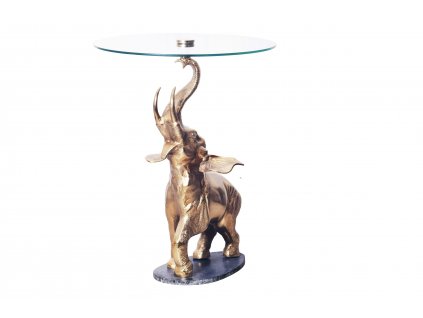Stylový příruční stolek Elephant 75cm mramor/zlatý
