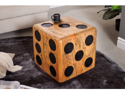 Masivní odkládací stolek Cube 41cm přírodní