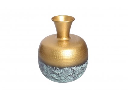 Designová kovová váza Abstract Orient 35cm zlatá