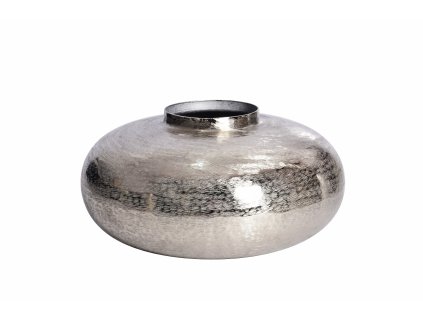 Designová kovová váza Orient 35cm stříbrná