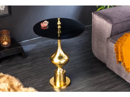 Designový příruční stolek Abstract 65cm zlatý/černý