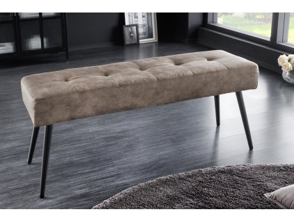 Moderní čalouněná lavice taupe barvy 100cm.