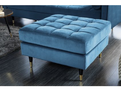 Designový taburet k sedačce Lazzy 80cm modrý samet