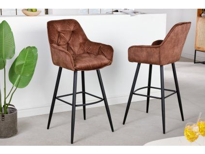 Designová barová židle Milla hnědá