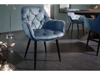 Designová židle Milla modrý samet
