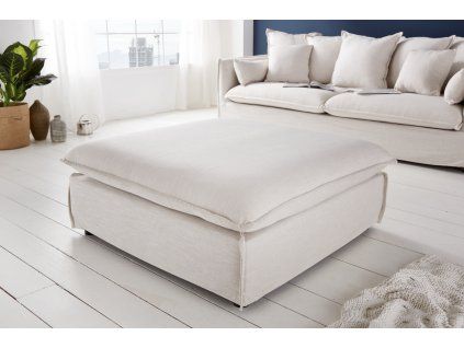 Stylový lněný taburet Heaven 100 cm