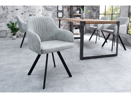 Designová židle Lucca šedá područky