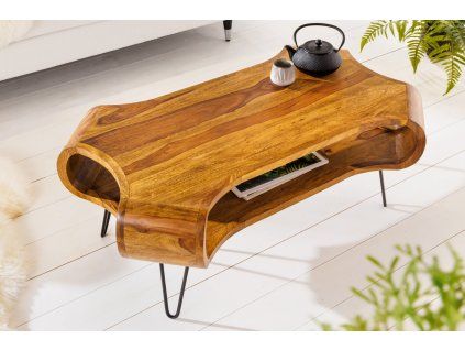 Designový palisandrový stolek s úložným prostorem v interiéru