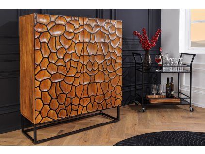 Designová skříňka přírodní mango kov