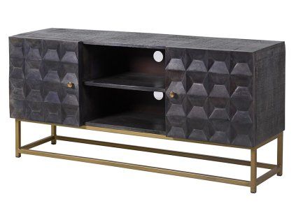 Designový televizní stolek Lavara 125 cm mango a kov
