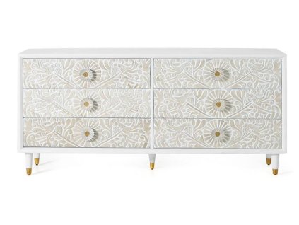 96142 designova komoda bali s sesti zasuvkami 170cm