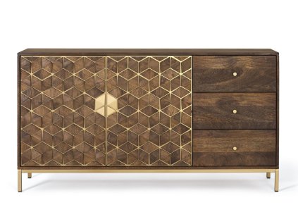 96244 1 designovy art deco pribornik bora bora 145cm se dvema dvirky a tremi zasuvkami