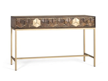 96259 3 designovy art deco konzolovy stolek bora bora 120cm se dvema zasuvkami