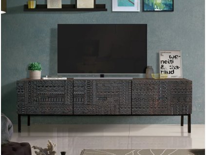 96304 masivni tv stolek jeroglifico 180cm masivni mango se tremi zasuvkami