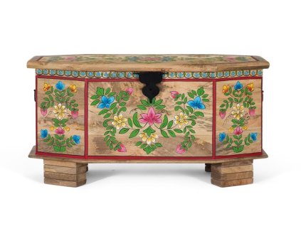 96592 luxusni orientalni drevena truhla bella 95cm rucne malovana