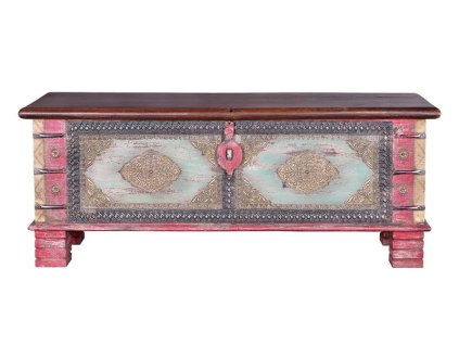 96721 orientalni drevena truhla macue red 116cm mango