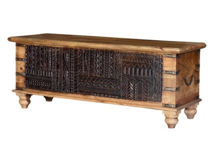 96889 designova drevena truhla z mangoveho dreva