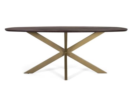 96898 modrni ovalny jidelni stul browe 200cm v art deco stylu