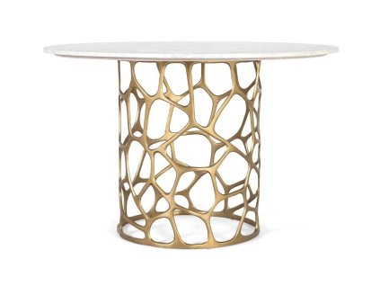 96925 moderni kulaty jidelni stul white marble 122cm s mramorovou deskou