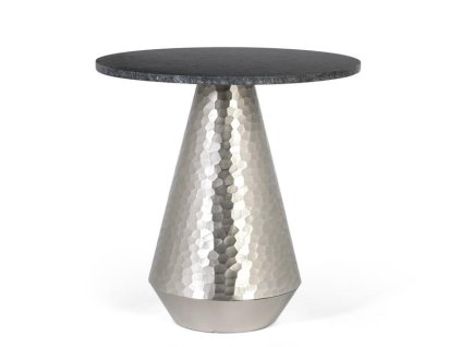 96940 moderni kulaty prirucni stolek kim 50cm cerny mramor