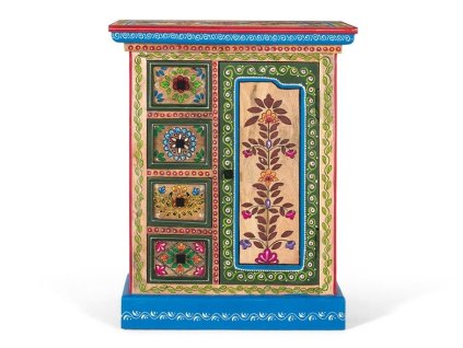 97012 orientalni drevena skrinka surat 72cm barevna