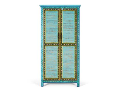 97021 orientalni drevena satni skrin surat 204cm modra